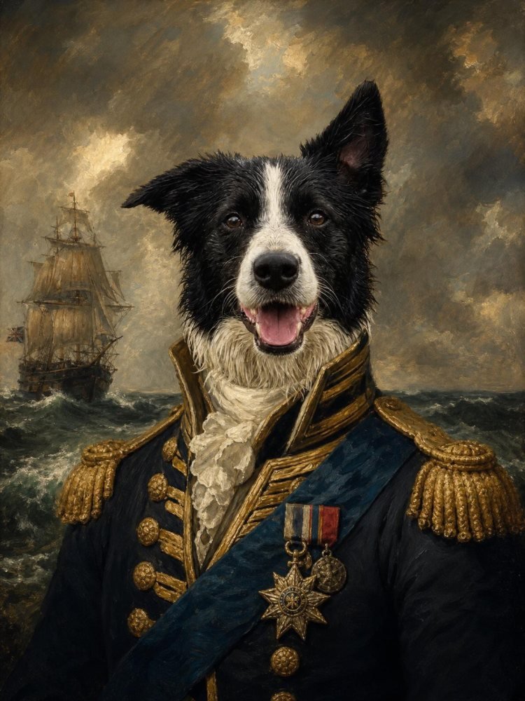 The Admiral portrait of a border collie