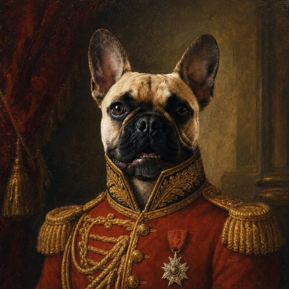 The General square portrait of a french bulldog