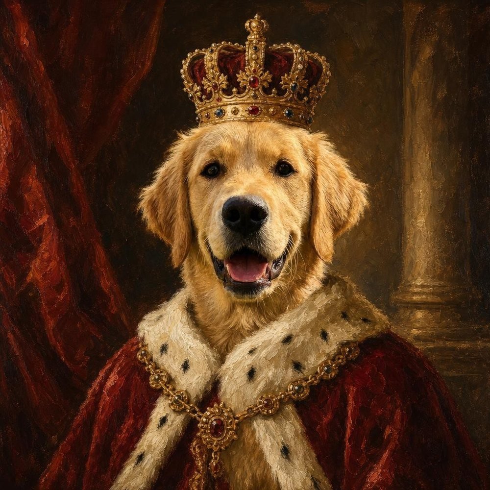 The Monarch created square, of a golden retriever