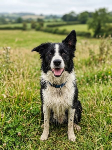 The original photo of the border collie