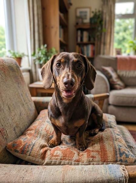 The original photo of the dachshund