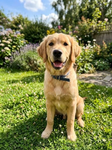 The original photo of the golden retriever